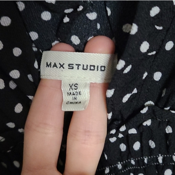 MAX STUDIO Wide Leg Polka Dot Jumpsuit - Picture 3 of 9